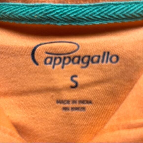 Pappagallo polo shirt ruffled buttons orange small excellent condition - Picture 4 of 5
